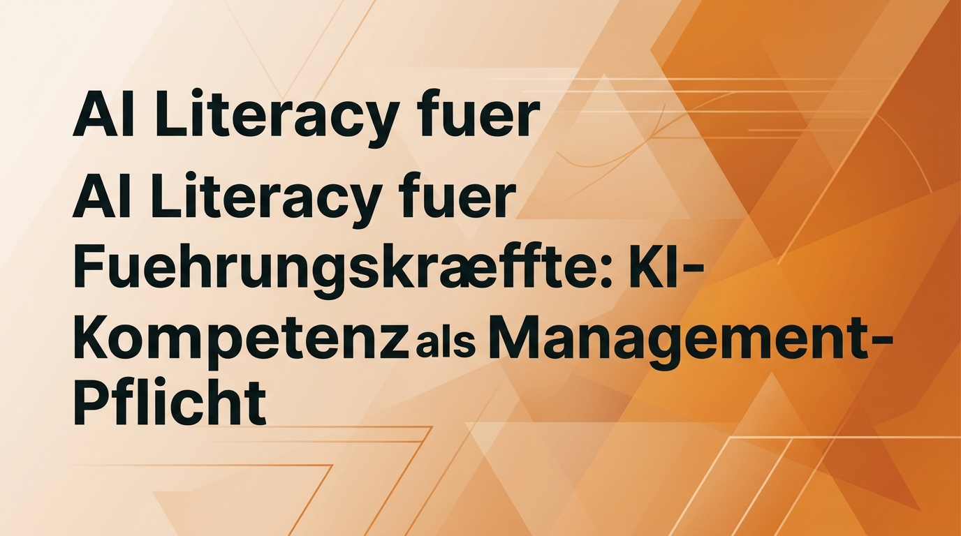 AI Literacy für Führungskräfte: KI-Kompetenz als Management-Pflicht