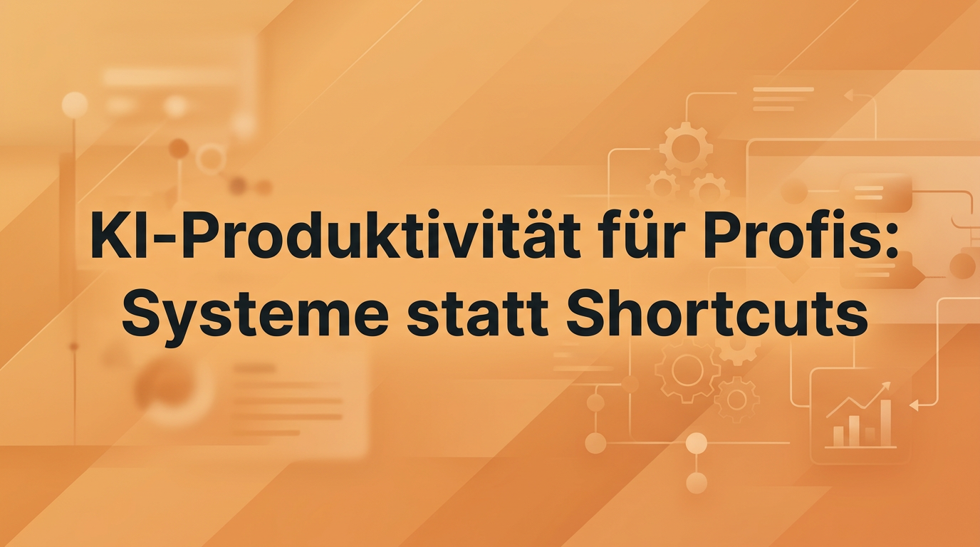 KI-Produktivität für Profis: Systeme statt Shortcuts