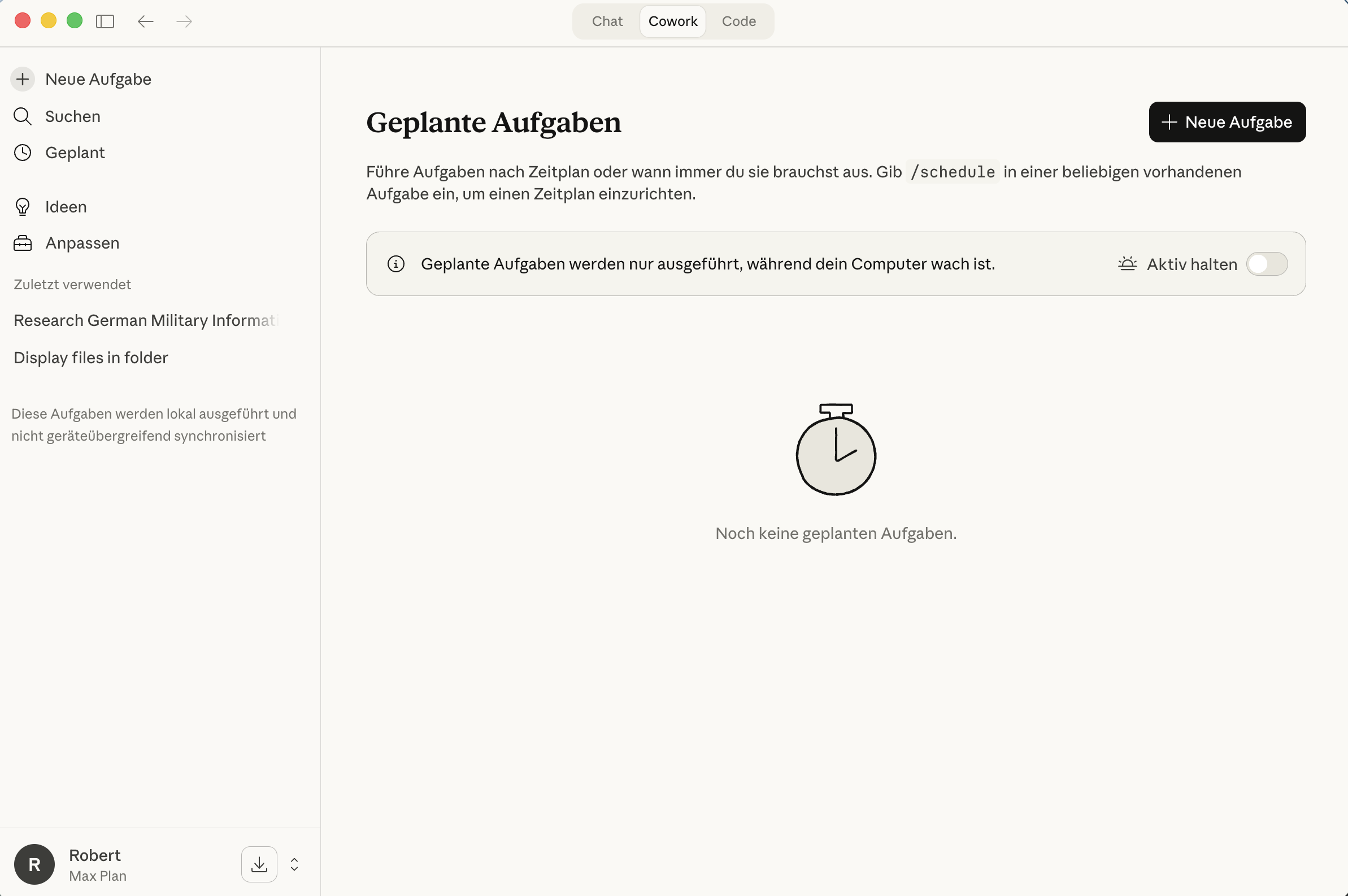 Geplante Aufgaben mit /schedule-Befehl