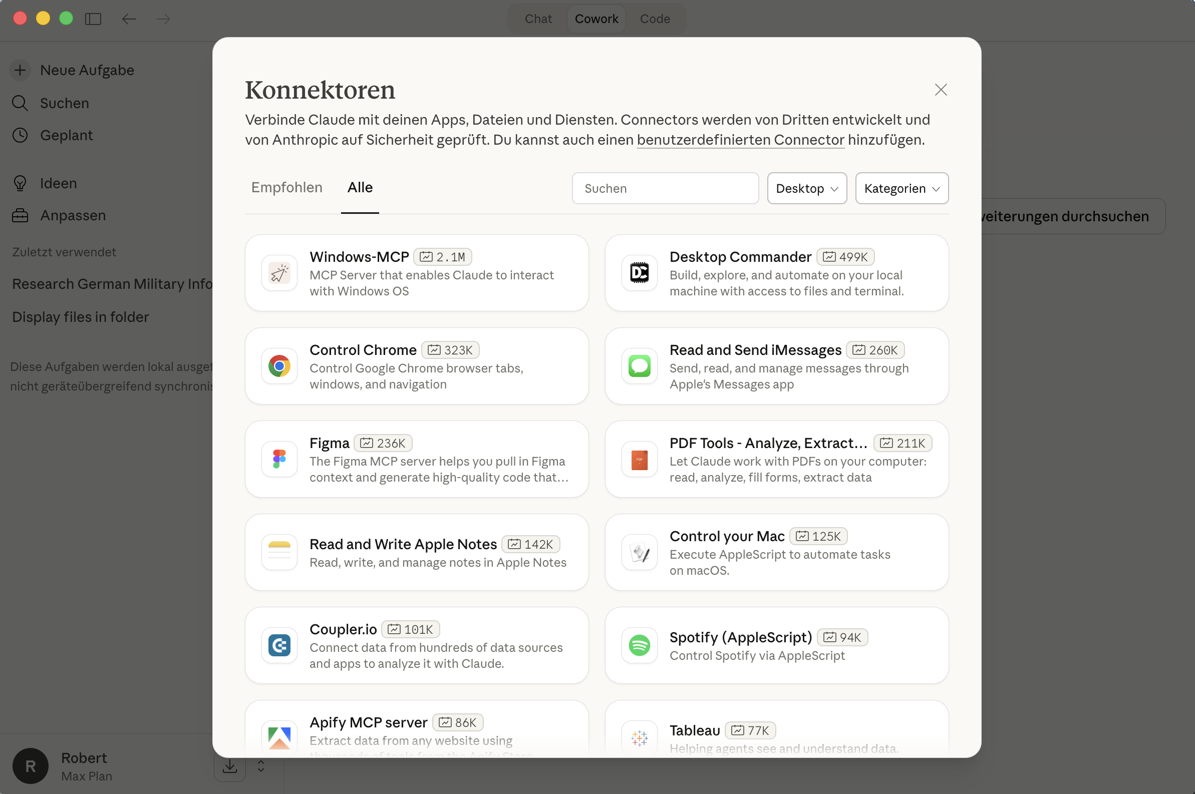 MCP-Connector-Marketplace mit Downloads