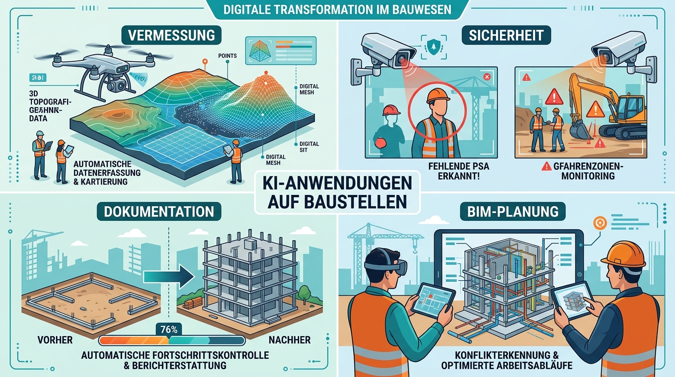 KI-Anwendungen auf der Baustelle: Vermessung, Sicherheit, Dokumentation, BIM