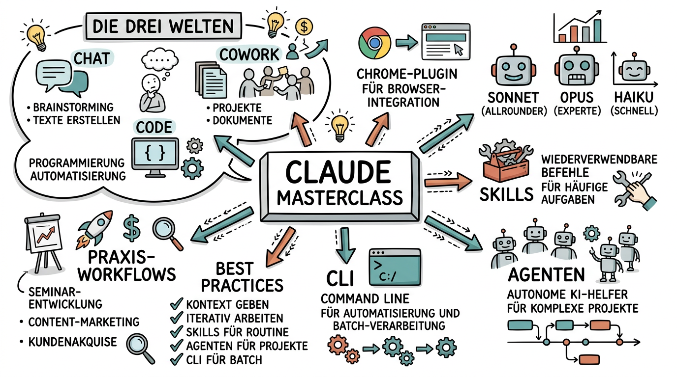 Claude für Trainer, Berater & Coaches - Sketchnote