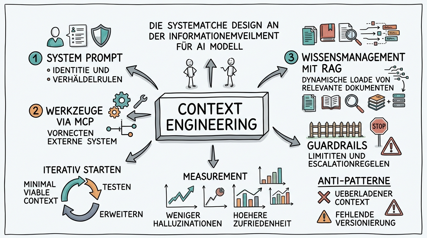 Context Engineering: Die Kunst der KI-Steuerung - Sketchnote