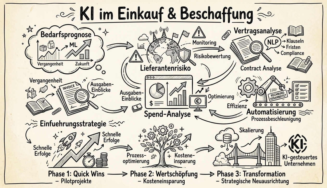 KI im Einkauf und Beschaffung - Sketchnote