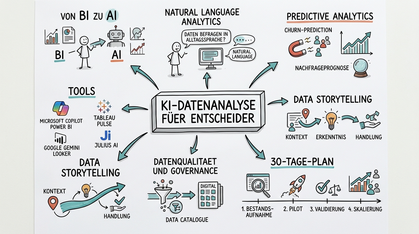 KI-gestützte Entscheidungsfindung - Sketchnote