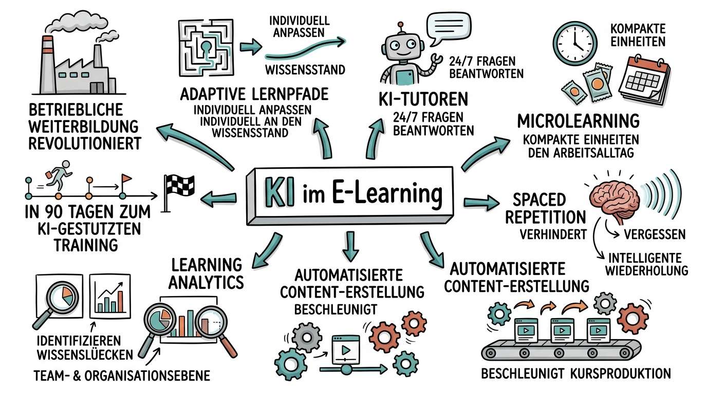 KI im E-Learning und Corporate Training: Lernen neu gestalten - Sketchnote