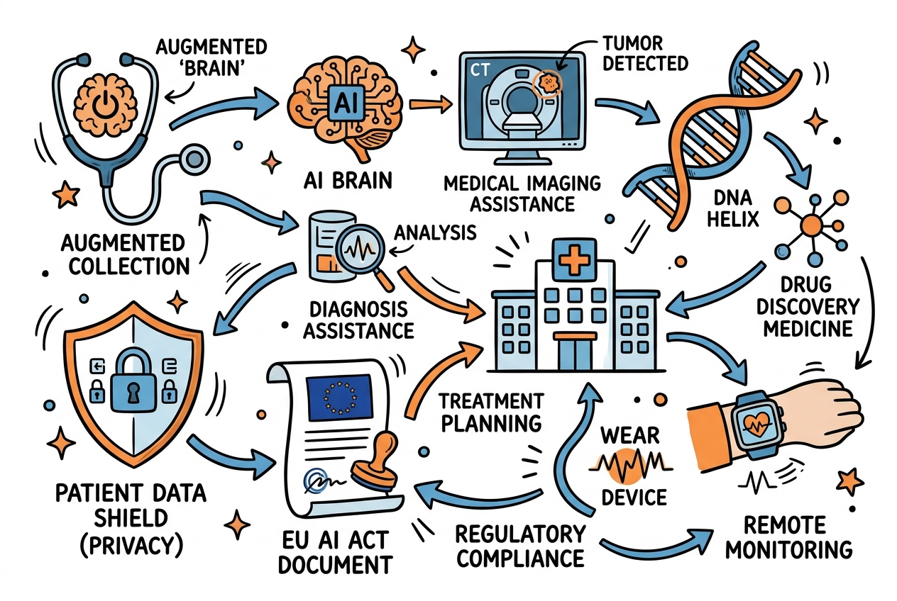 KI im Gesundheitswesen: Von Diagnostik bis Patientenversorgung - Sketchnote