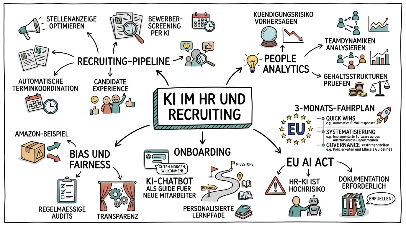 KI im HR und Recruiting: Intelligenter einstellen, besser führen - Sketchnote
