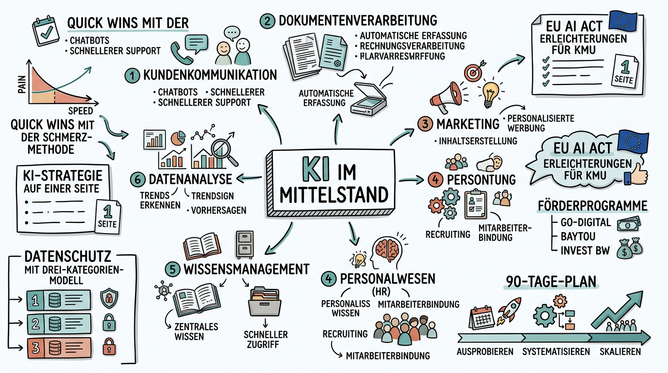 KI im Mittelstand: Praktischer Einstieg für KMU - Sketchnote