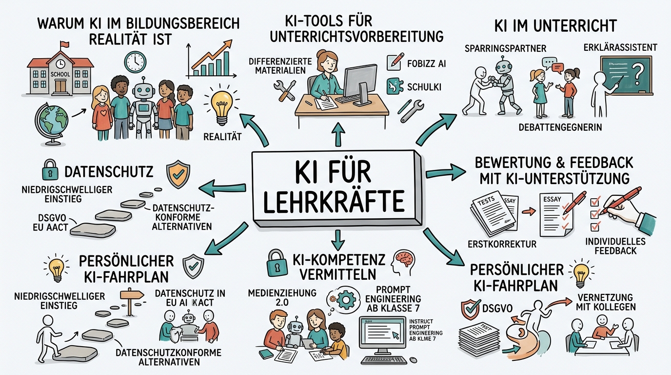 KI in der Berufsausbildung: Azubis und Betriebe fit machen - Sketchnote