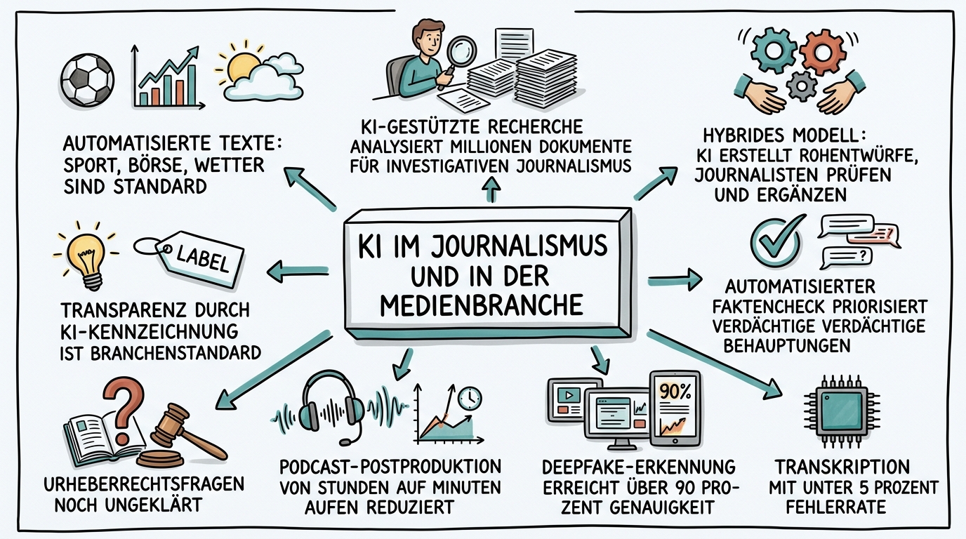 KI im Journalismus und in der Medienbranche - Sketchnote