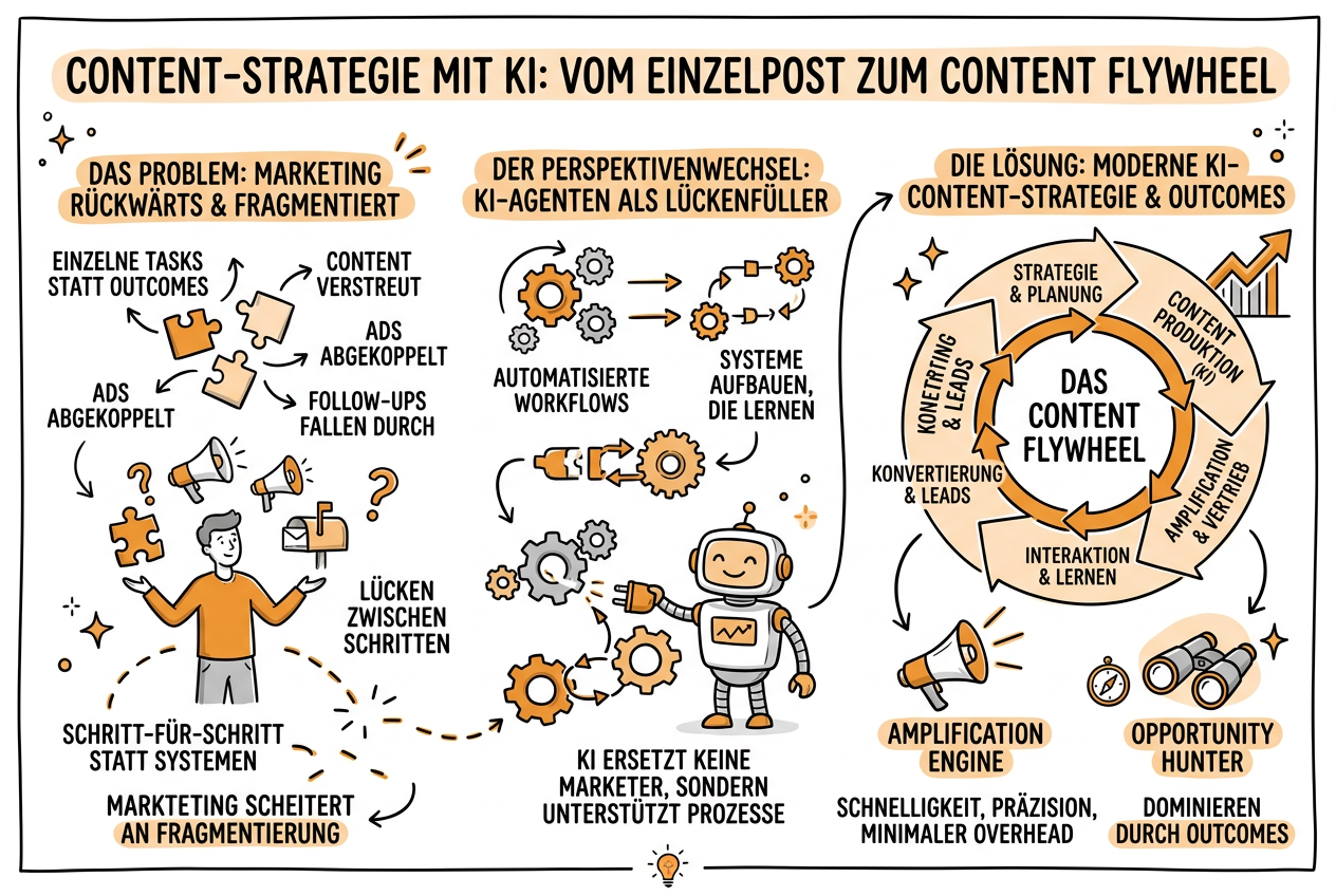KI-gestütztes SEO und Online-Marketing - Sketchnote