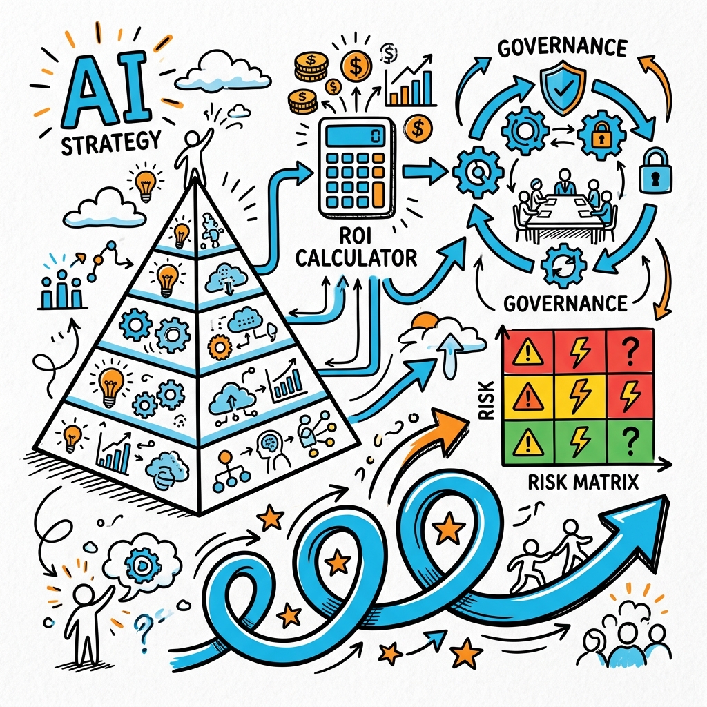 KI-Strategie für Geschäftsführung und Vorstand - Sketchnote