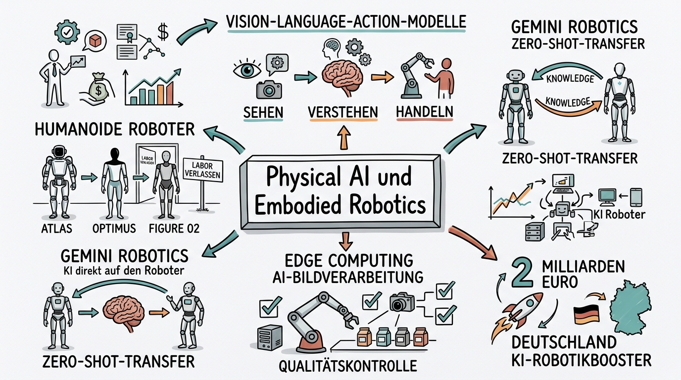 Physical AI: Wenn künstliche Intelligenz die reale Welt betritt - Sketchnote