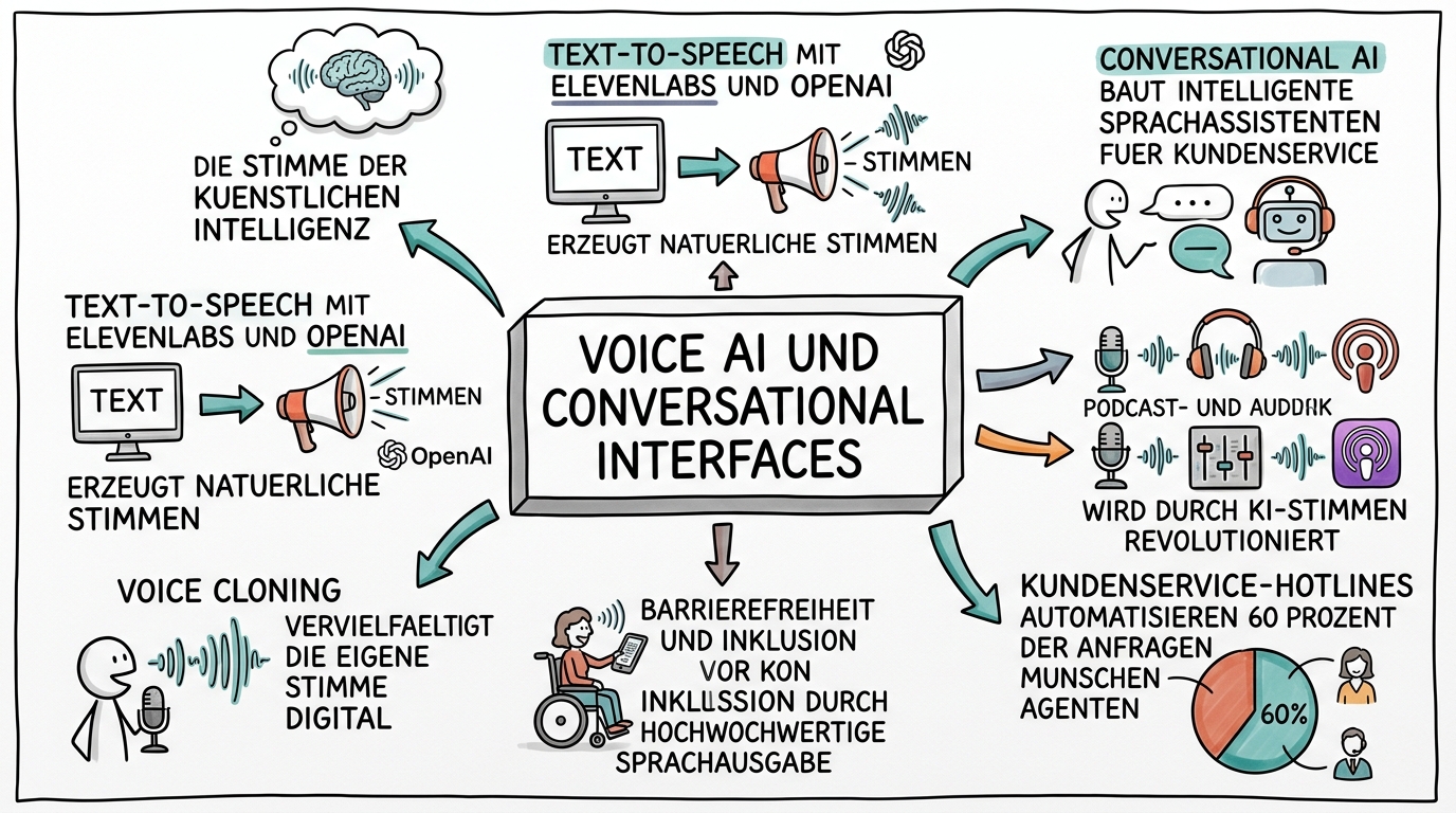 Voice AI und Conversational Interfaces: Die Stimme der künstlichen Intelligenz - Sketchnote