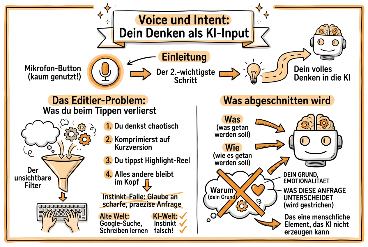 Voice und Intent: Dein Denken als KI-Input - Sketchnote